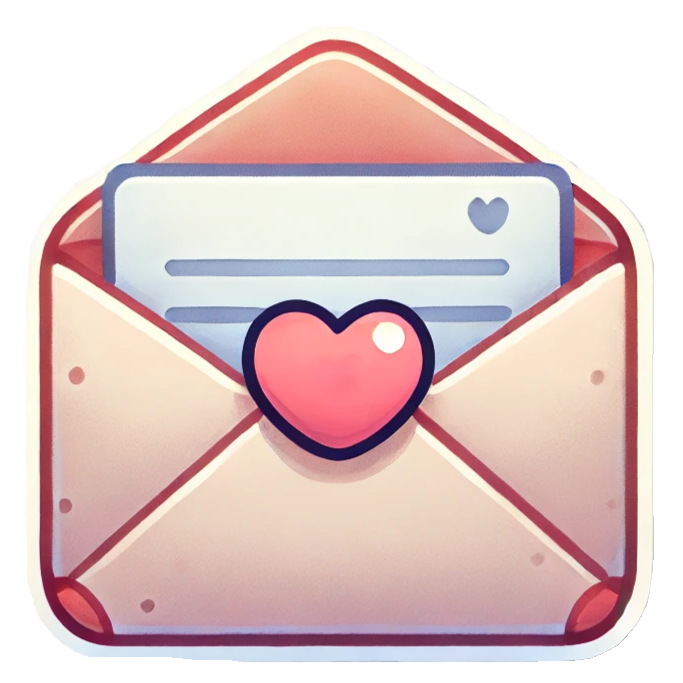 Love letter with heart seal